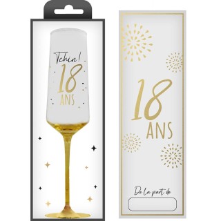 1 Flûte à champagne avec âge et coffret cadeau