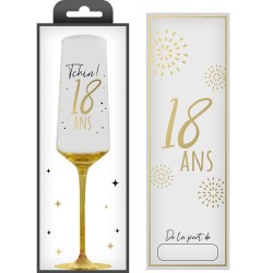 1 flûte da champagne con indicazione dell'annata e confezione regalo