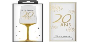 1 flûte da champagne con indicazione dell'annata e confezione regalo