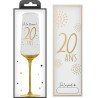 1 flûte da champagne con indicazione dell'annata e confezione regalo