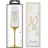 1 flûte da champagne con indicazione dell'annata e confezione regalo