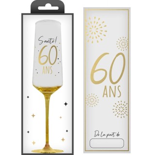 1 Flûte à champagne avec âge et coffret cadeau