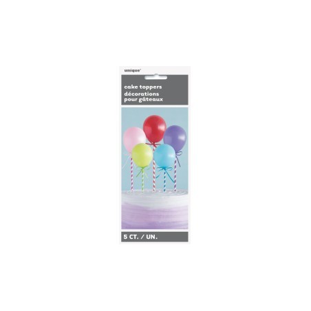 Décoration gâteaux cake topper 5 mini ballons 12.7 cm