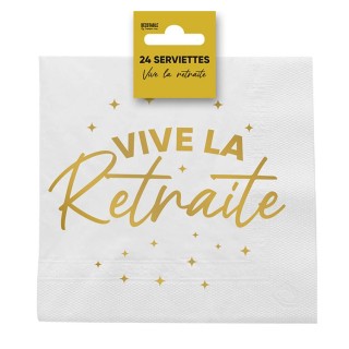 24 tovaglioli, "Viva la pensione" 3 veli, 33 x 33 cm oro