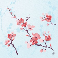 50 tovaglioli in cotone classico, 40x40 cm, Cherry Breeze Blue