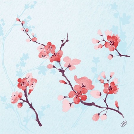 50 klassische Vlies-Servietten, 40 x 40 cm, Cherry Breeze Blue
