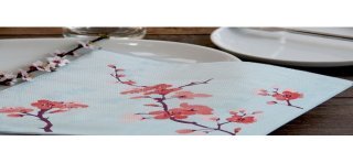 50 tovaglioli in cotone classico, 40x40 cm, Cherry Breeze Blue
