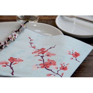 50 klassische Vlies-Servietten, 40 x 40 cm, Cherry Breeze Blue