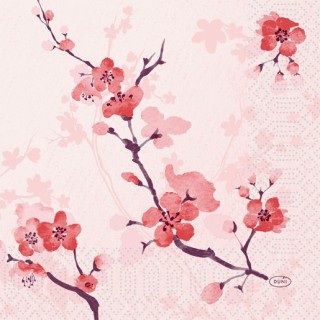 50 Serviettes ouate 33 x 33 cm Cherry Breeze Pink 3 plis
