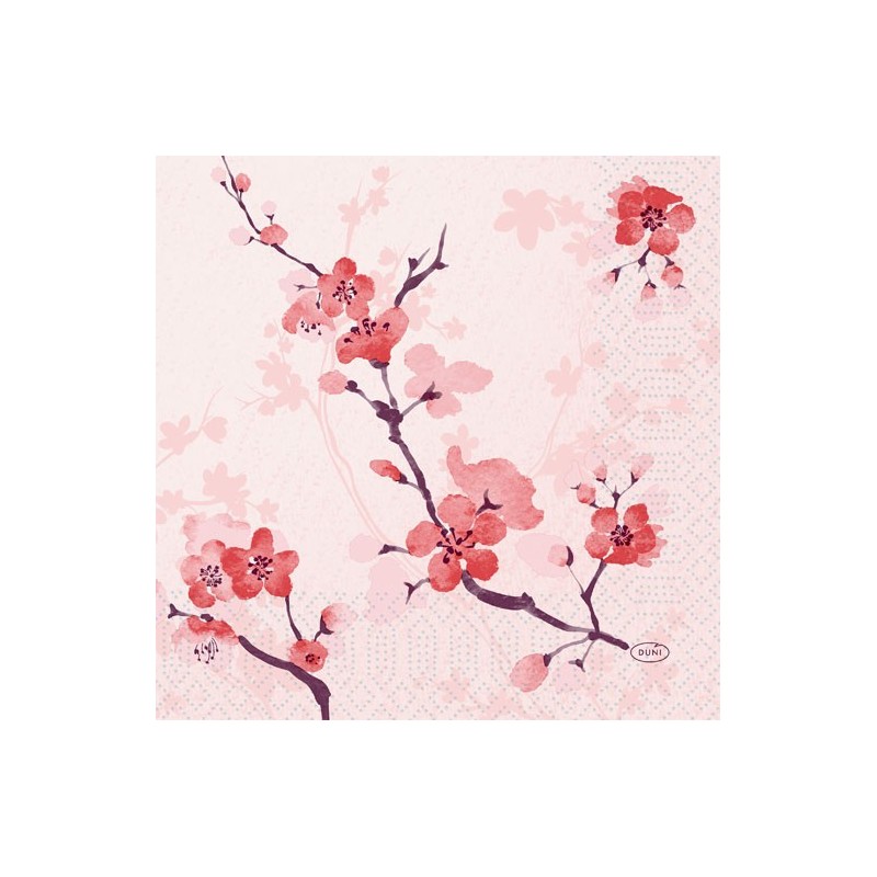 50 Serviettes ouate 33 x 33 cm Cherry Breeze Pink 3 plis
