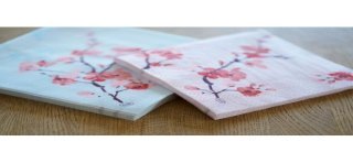 50 Serviettes ouate 33 x 33 cm Cherry Breeze Pink 3 plis