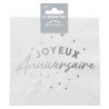 24 Servietten, „Happy Birthday“, 3-lagig, 33 x 33 cm, silber