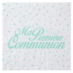 20 tovaglioli "Ma première communion", 16,5 x 16,5 cm, 3plis, menta