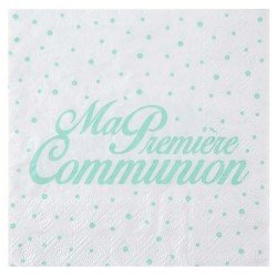 20 Handtücher "Ma première Communion, 16,5 x 16,5 cm, 3Plis, Mint