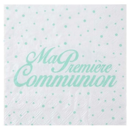 20 Serviettes " Ma première Communion, 16,5 x 16,5 cm, 3plis, mint