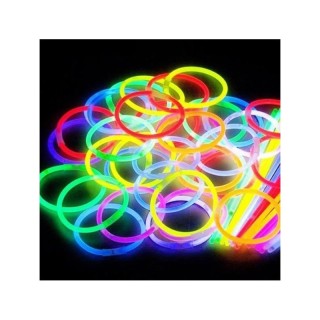 Tube mit 100 fluoreszierenden Armbändern 5 mm x 200 mm, sortierte 20x5 Farben