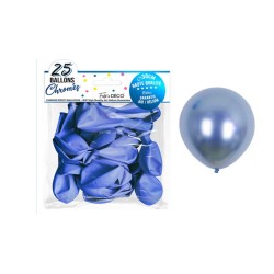 25 Chrom-Ballons Blau 30 cm | Partytime Shop