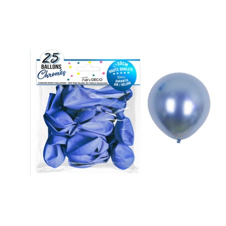 25 Palloncini Cromati Blu 30 cm | Partytime Shop