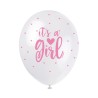 5 bunte Perlglanzballons, 30 cm – It's a Girl
