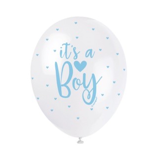 5 Ballons nacrés « It's a Boy » 30 cm | Partytime Shop