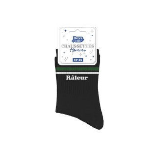 Faîtes un cadeau humoristique original à un ami en lui offrant une paire de chaussettes "RÂLEUR" - Partytime Shop