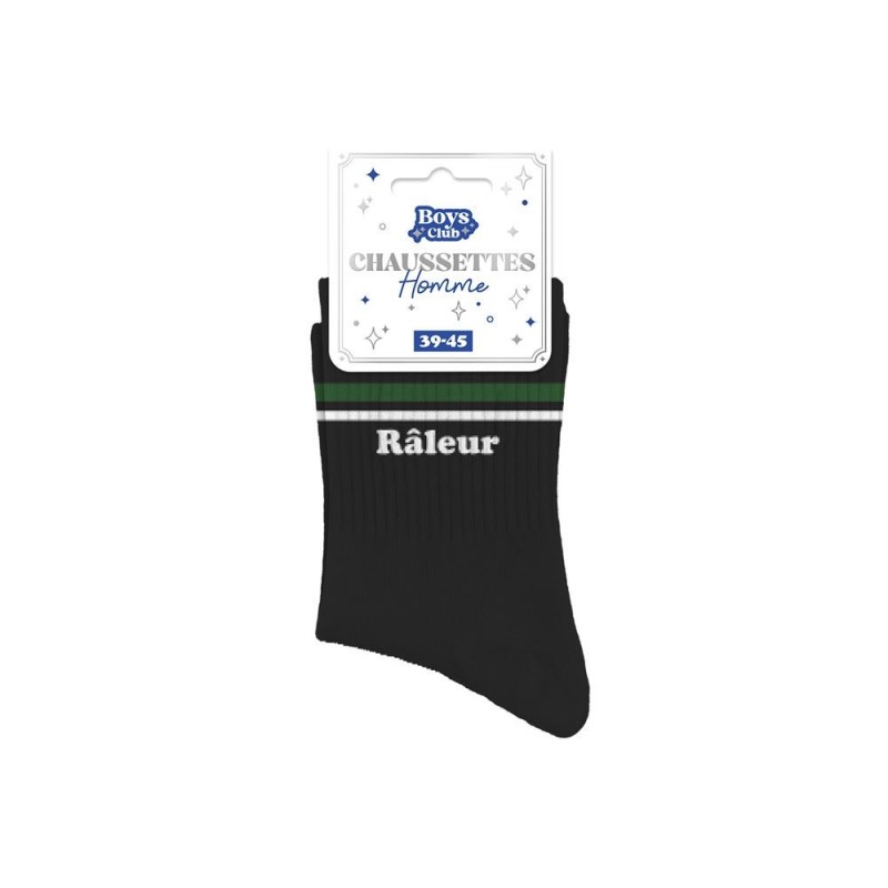Faîtes un cadeau humoristique original à un ami en lui offrant une paire de chaussettes "RÂLEUR" - Partytime Shop