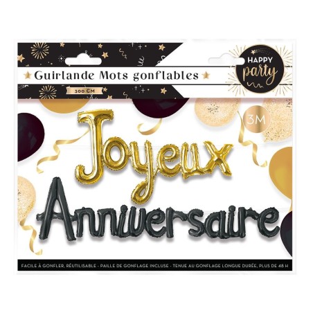 Guirlande gonflable Joyeux Anniversaire – Décoration fête - Partytime Shop