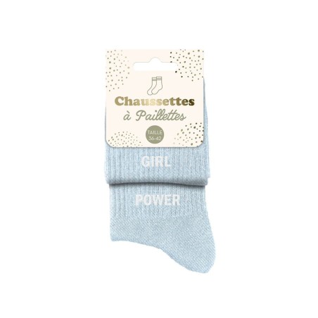 Chaussettes paillettes duo Girl Power | Partytime Shop
