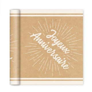 Chemin de table Joyeux Anniversaire kraft 28 cm x 4 m - Partytime Shop