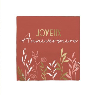 10 Serviettes Joyeux Anniversaire Terracotta | PartyTime Shop