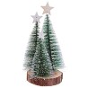 3 sapins sur socle en bois avec étoile au sommet  Hauteur 10cm, 14cm, 18cm
