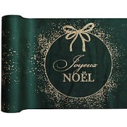 Chemin de table Ornement Etincelant vert, 28cmx2.5m