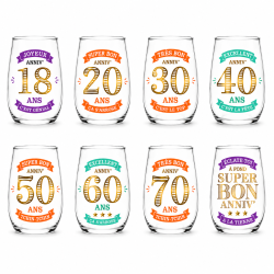 Verres Tumbler Anniversaires