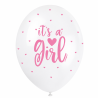 5 Ballons nacrés 30 cm assortis – It's a Girl