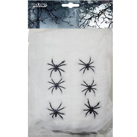 Ragnatela bianca incl. 6 ragni 100 g