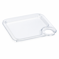 Plateau avec porte-verre, antidérapant, 20 x 20 cm, transparent