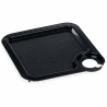 10 Tabletts mit Glashalter Antirutsch 20x20 cm Schwarz | Partytime Shop