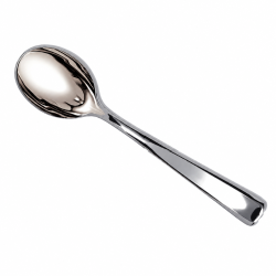 50 cuillère à soupe plastique argent - lavable & réutilisable