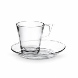 6 Tasses espresso avec sous-tasse 9cl, Tritan, tranparent