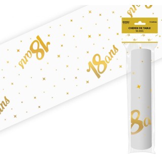 Chemin de table doré 28 cm x 5 mètres, organza