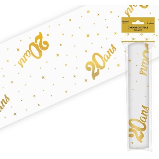 Chemin de table doré 28 cm x 5 mètres, organza