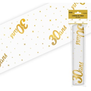 Chemin de table doré 28 cm x 5 mètres, organza