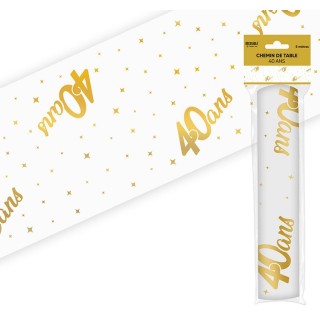 Chemin de table doré 28 cm x 5 mètres, organza