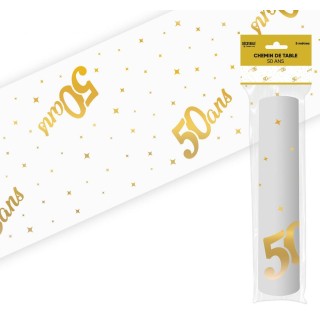 Chemin de table doré 28 cm x 5 mètres, organza