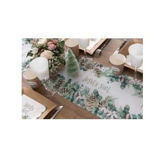 Runner da tavolo in cotone verde, 28 cm x 3 m
