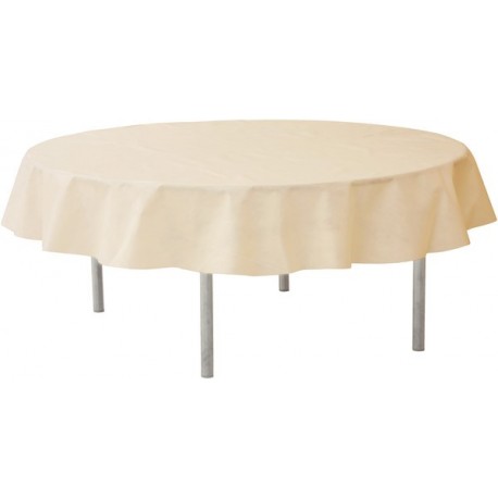 Nappe ronde unie, diamètre 240 cm, ivoire