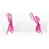 Scatola a forma di caramella trasparente con nastro fucsia, 12x3 cm, confezione da 4 pezzi