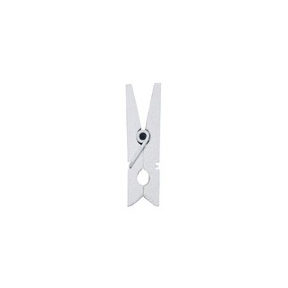 Mini clip in legno, 2,5 cm, busta da 24 pezzi, bianca