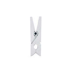 24 Kleine Klammer, Holz, 2,5 cm, weiss