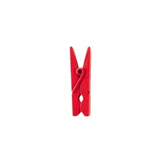 24 Kleine Klammer, Holz, 2,5 cm, rot